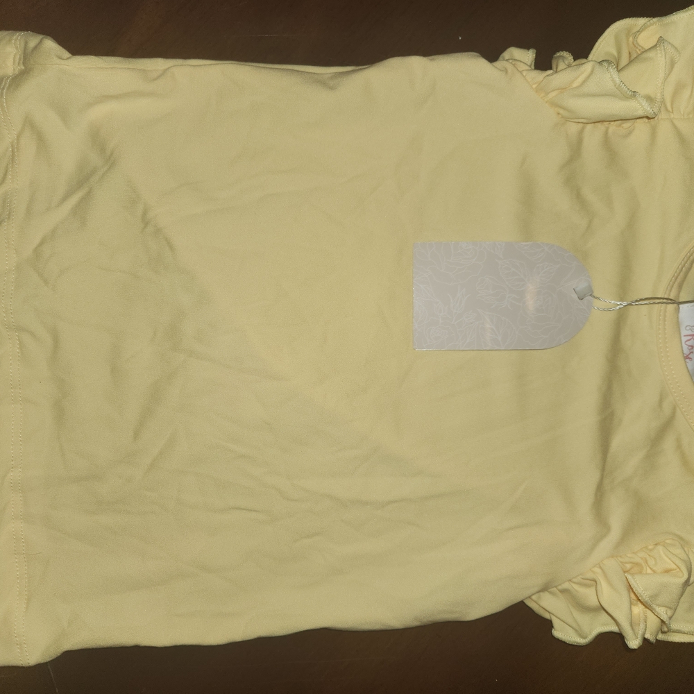 Mila & Rose 3T Butter Yellow Short Sleeve Ruffle Tee Shirt